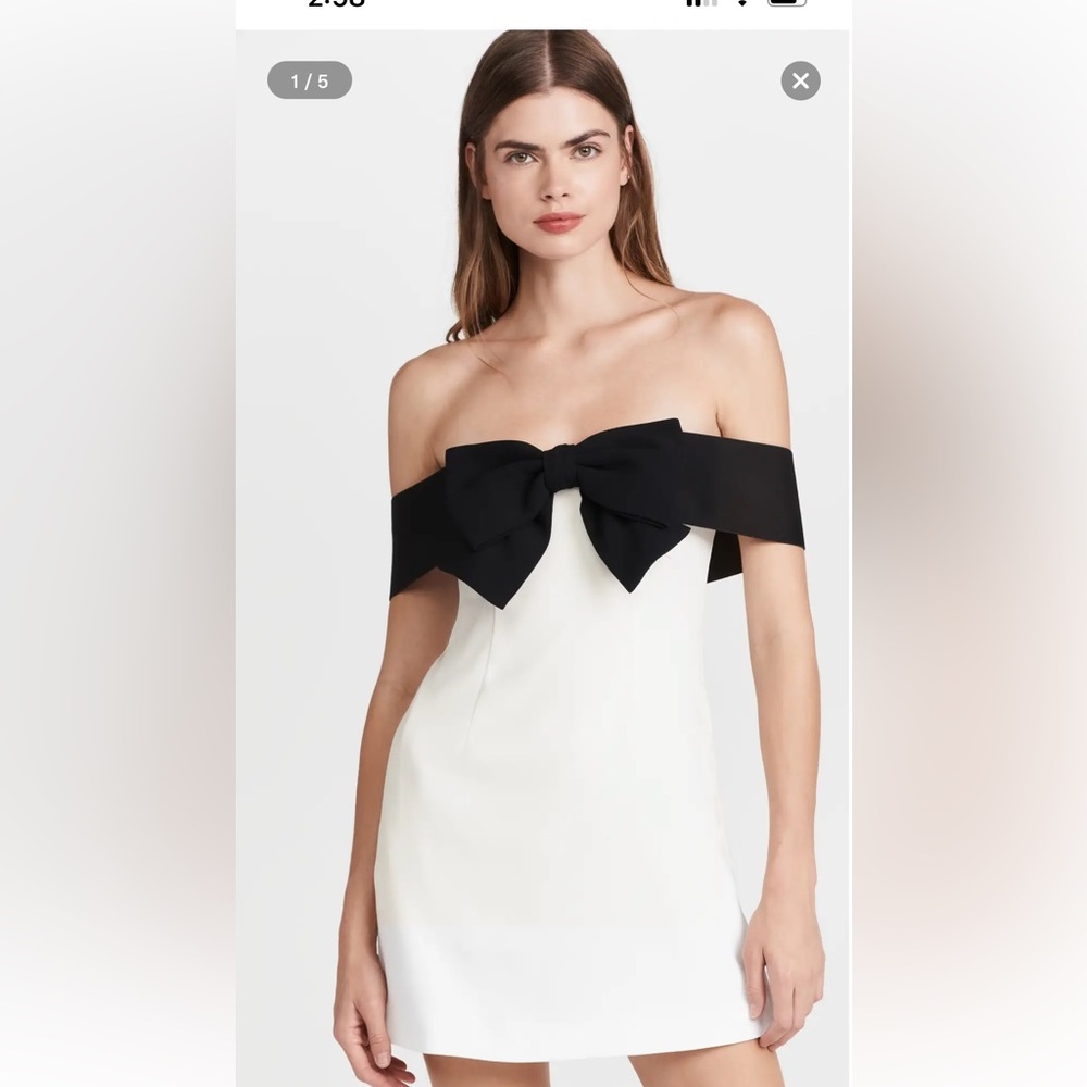 Black bow mini dress